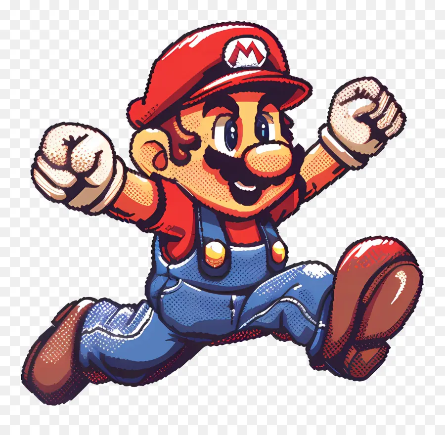 8 Bits Mario，Camisa Vermelha PNG