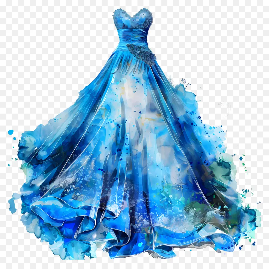 Vestido De Noiva Azul，Vestido Azul PNG