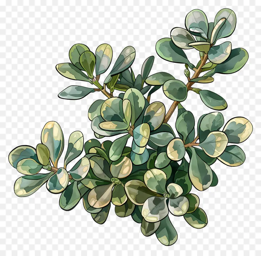 Planta De Jade Variegada，Árvore Frondosa PNG