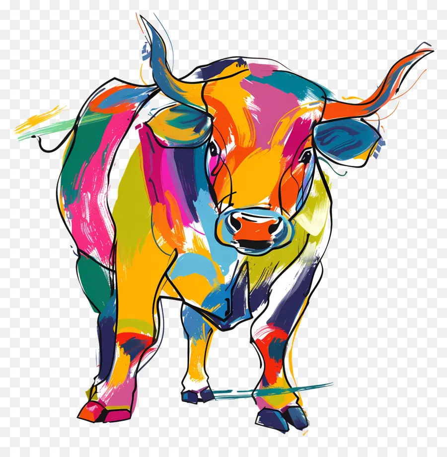 Bull，Pintura Em Aquarela PNG