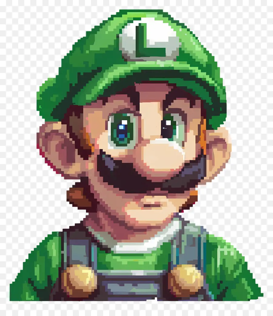 8 Bits Luigi，Personagem De Desenho Animado PNG