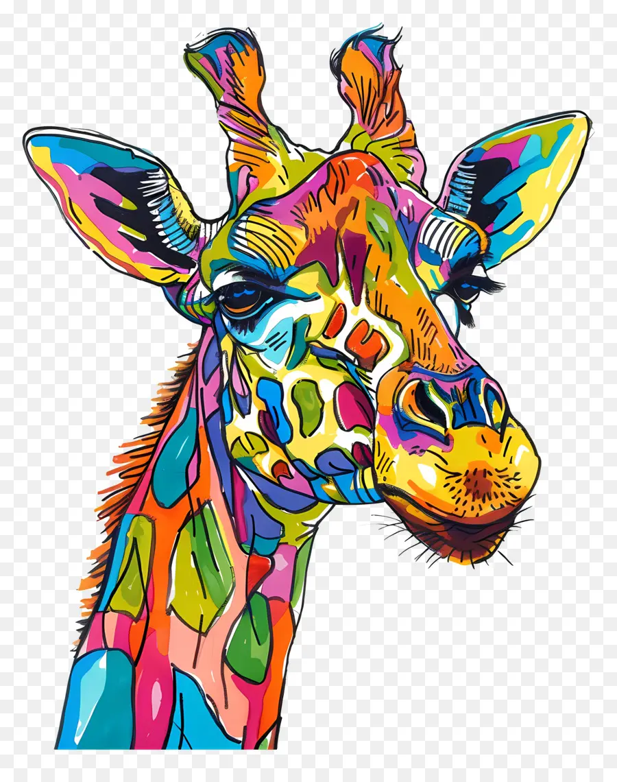 Girafa，Colorido PNG