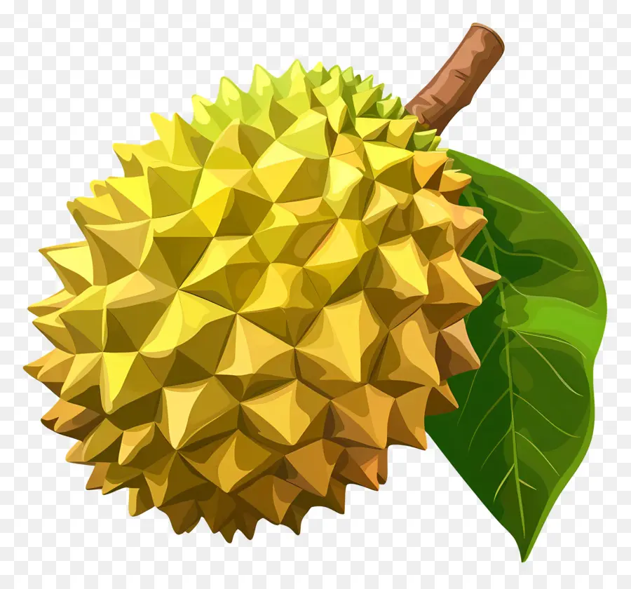 Durian Isométrico，Fruto Amarelo PNG