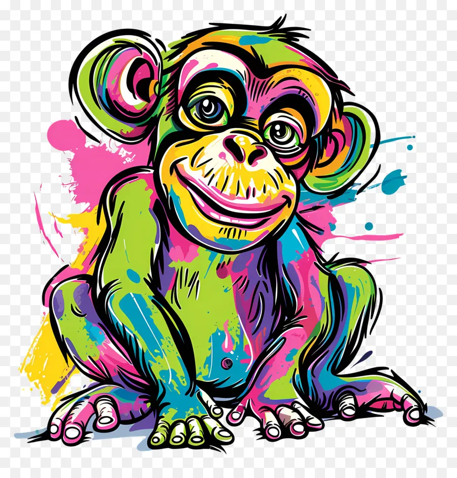 Macaco，Macaco Colorido PNG