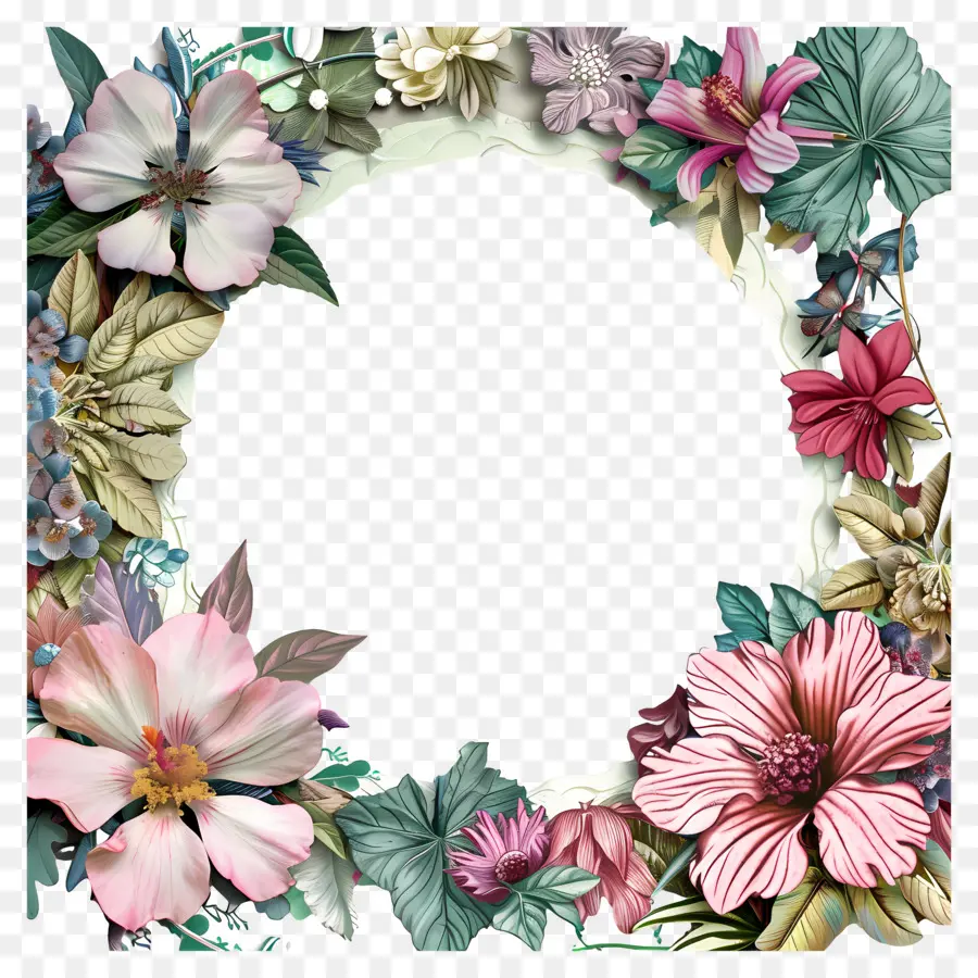 Flor Do Frame Da Foto，Flower Frame PNG