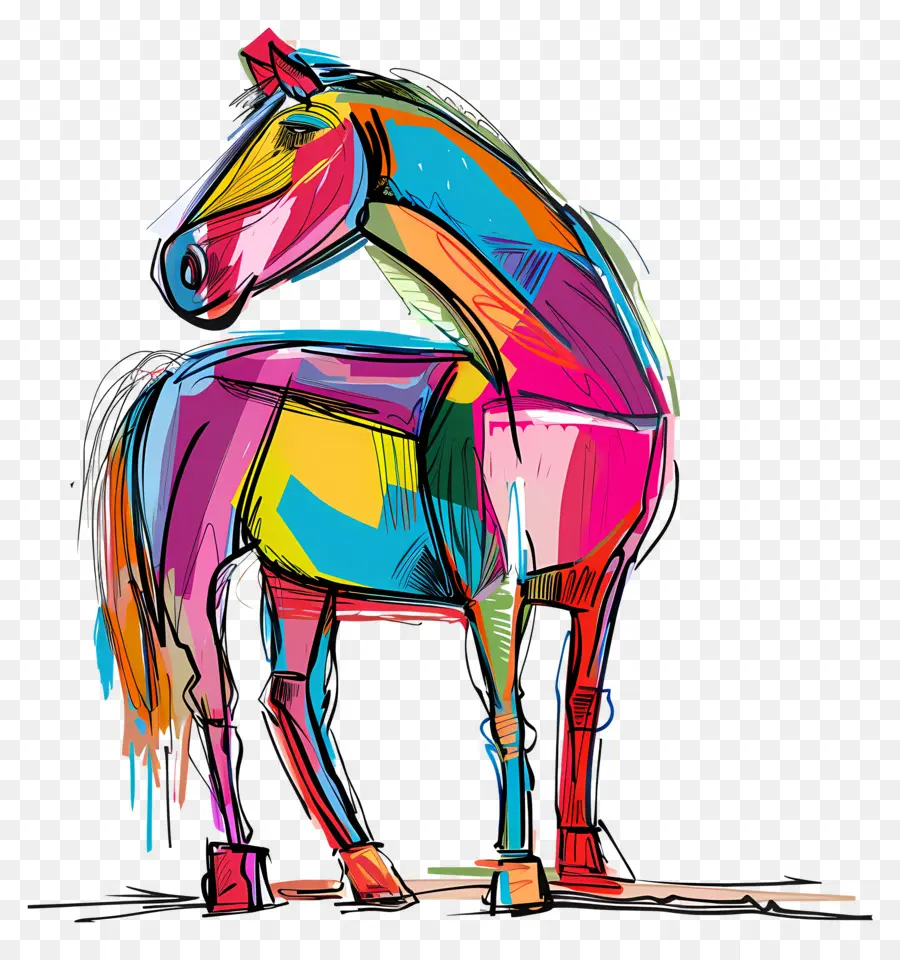 Cavalo，Cavalo Colorido PNG