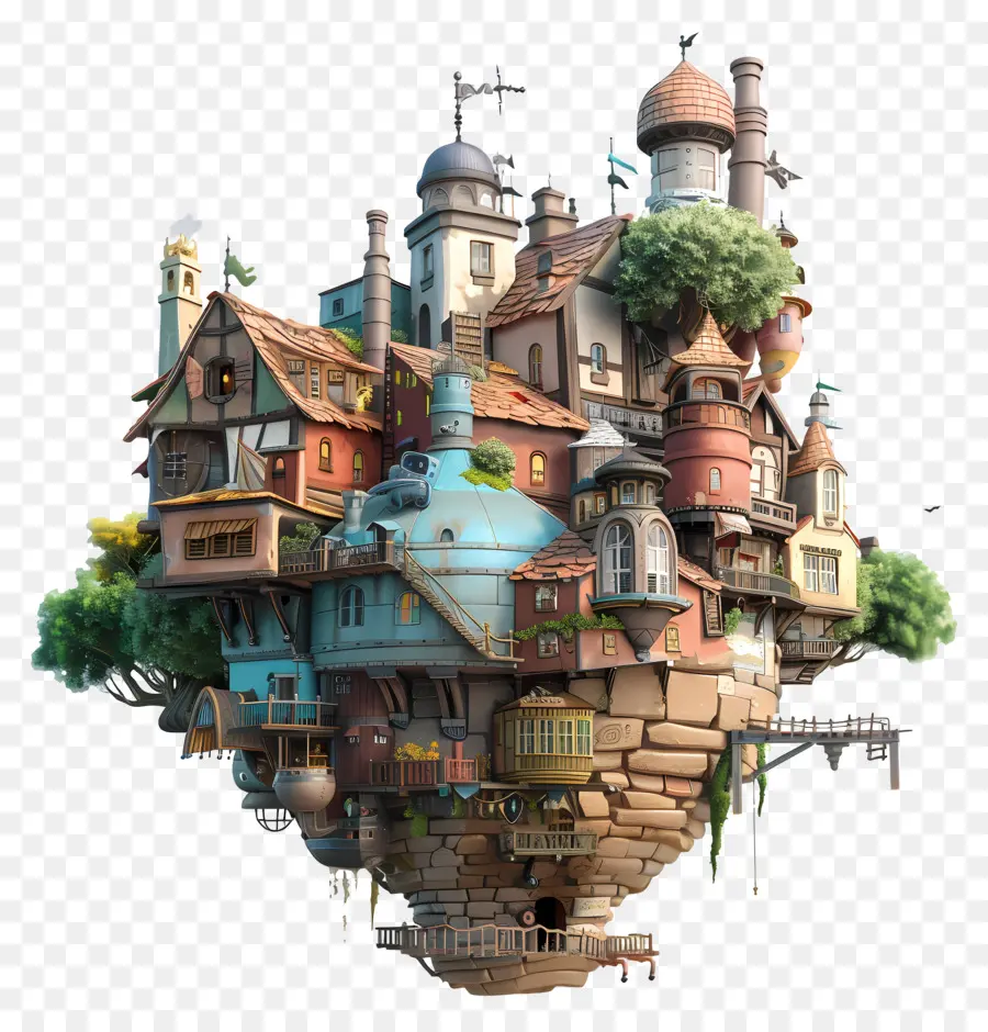 Uivos Moving Castle，Cartoon Aldeia PNG