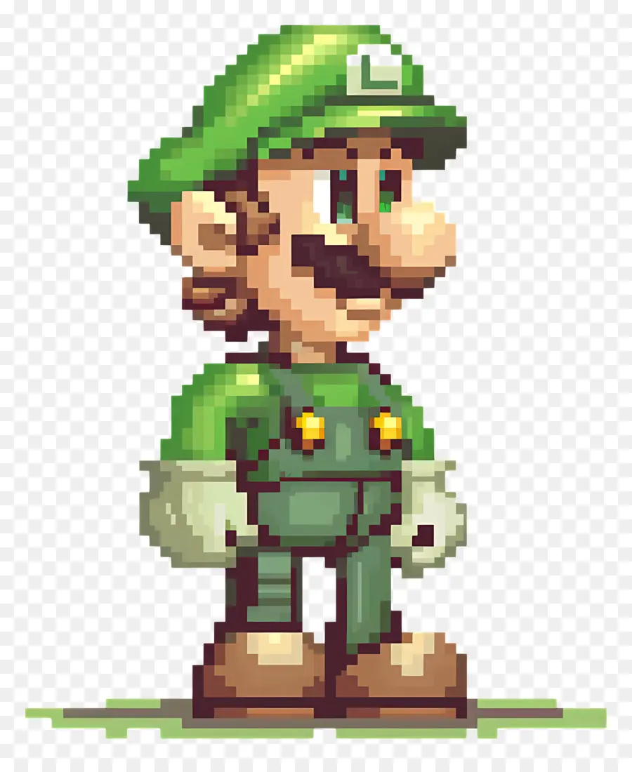 8 Bits Luigi，Pixelado PNG
