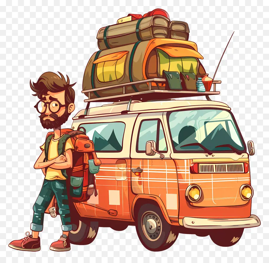 Dia Da Viagem，Campista Vintage De PNG