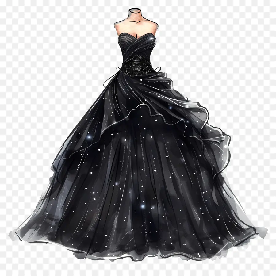 Vestido De Noiva Preto，Vestido Preto PNG