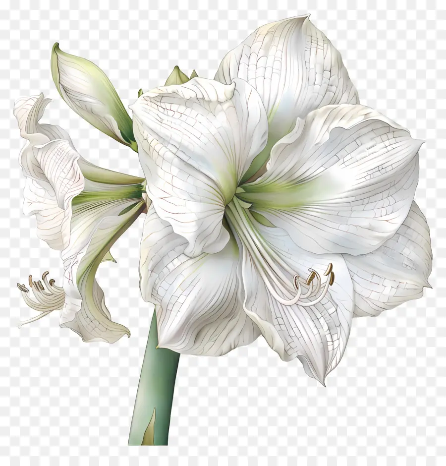 Amaryllis Flower，Flor Branca PNG