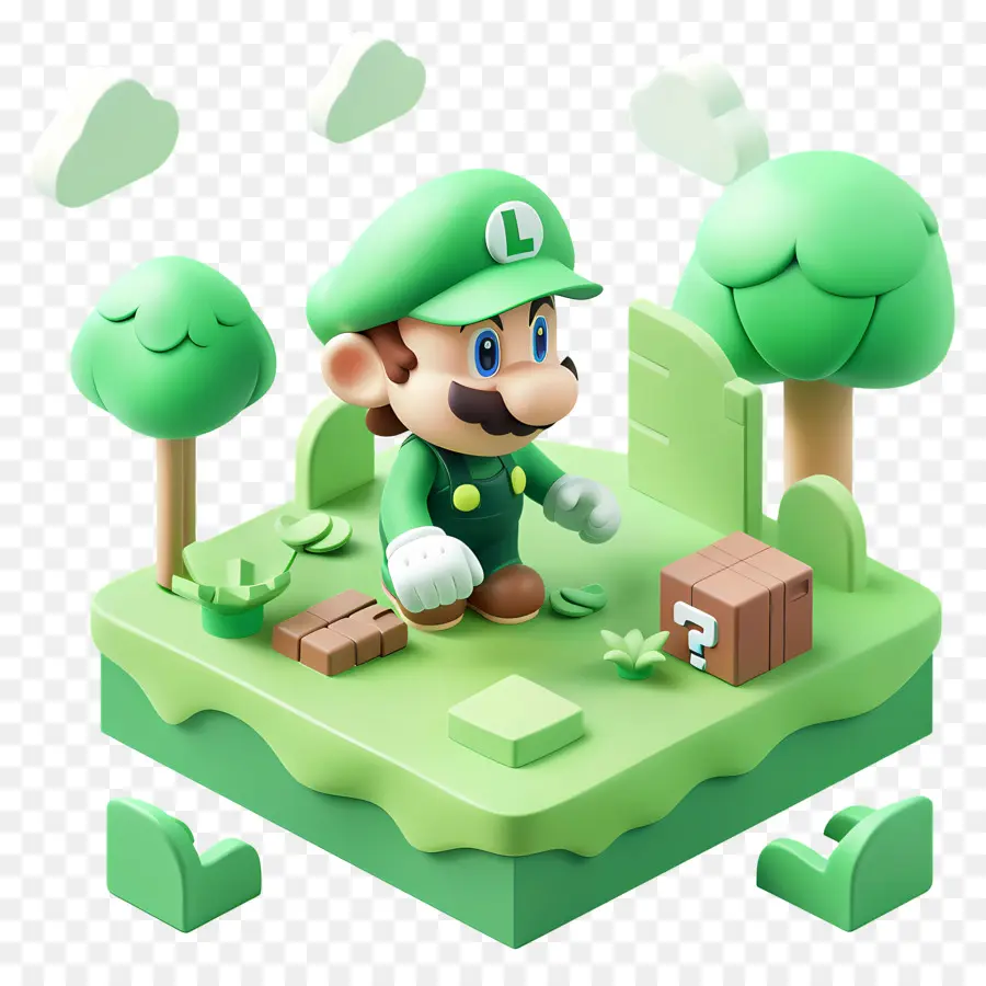 Luigi，Modelo 3d PNG