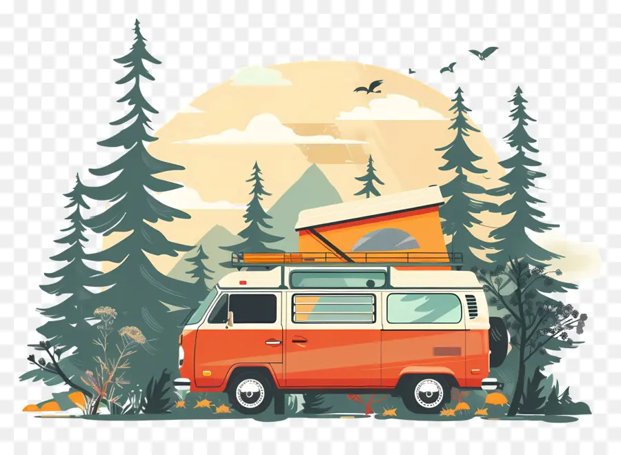 Dia Da Viagem，Volkswagen Van De Acampamento Para O PNG