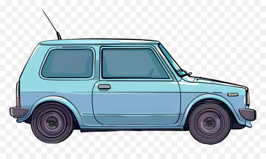 Carro Doodle，Carro Azul PNG