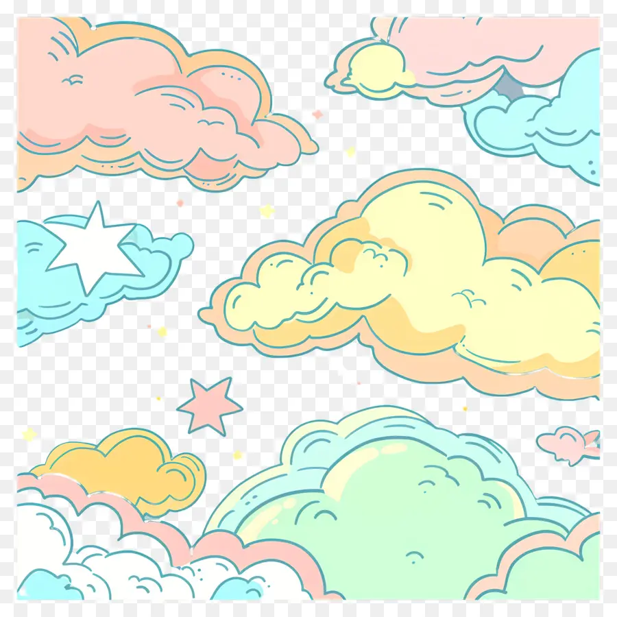 Nuvens，Estrelas PNG