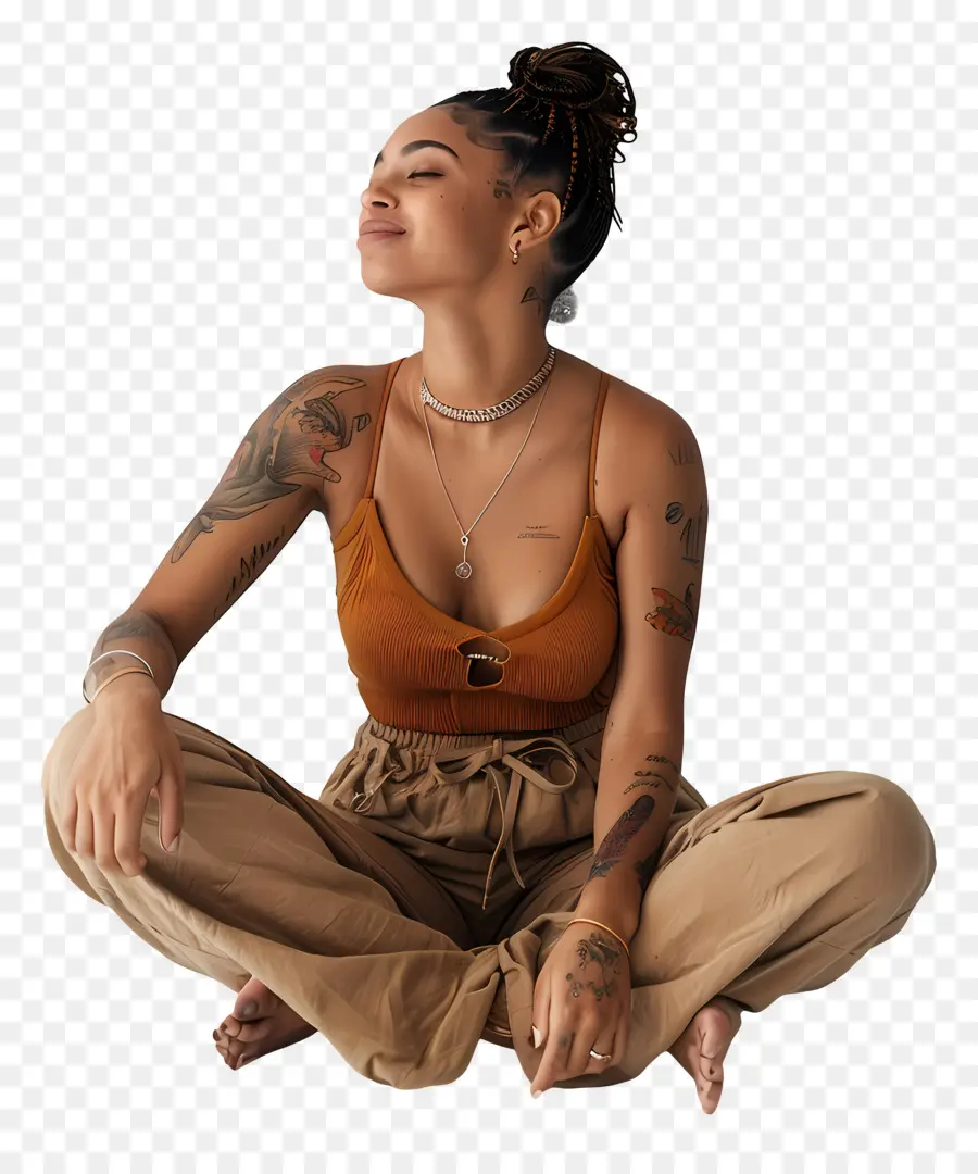 Uma Mulher Sentada，Meditação PNG