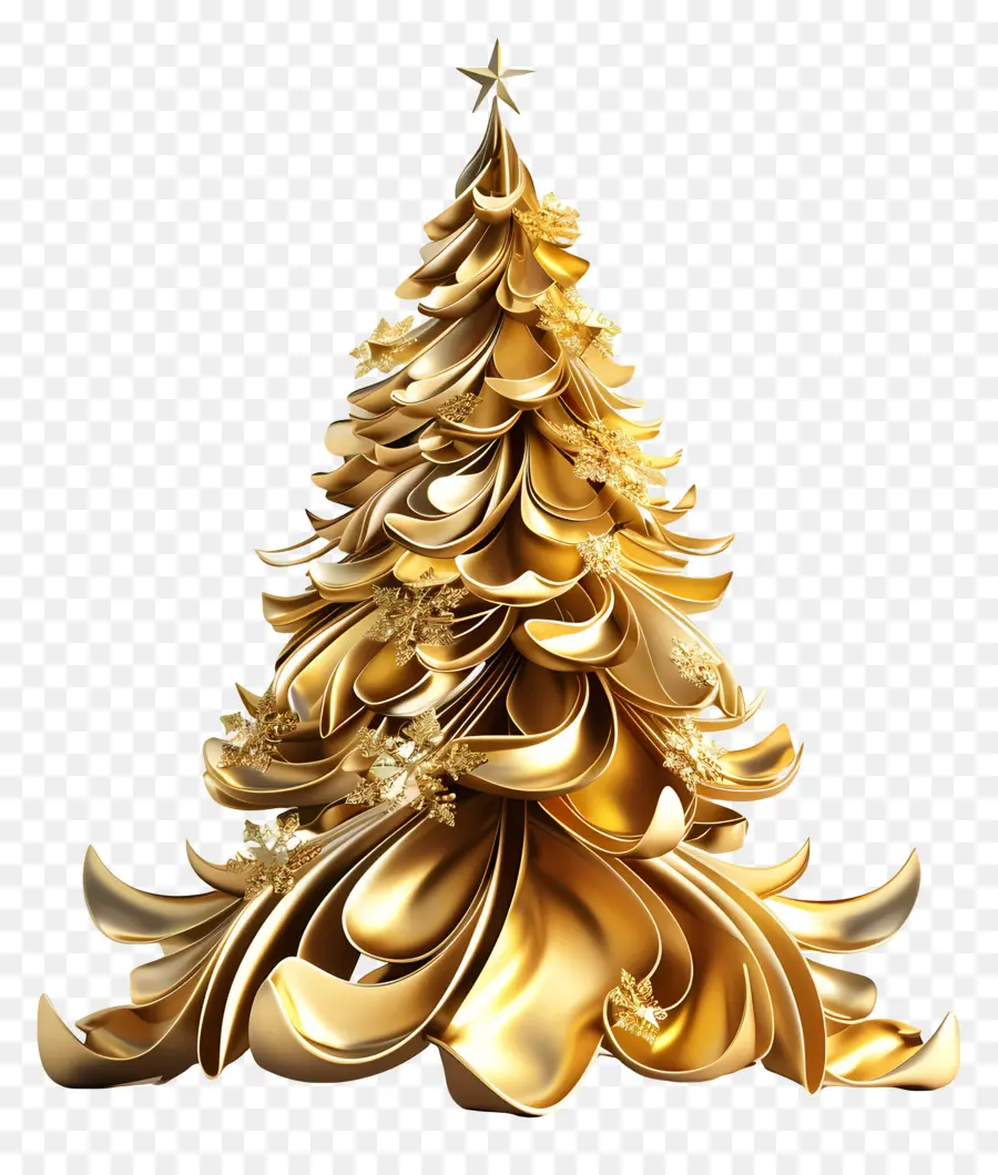 árvore De Natal，árvore De Natal Dourada PNG