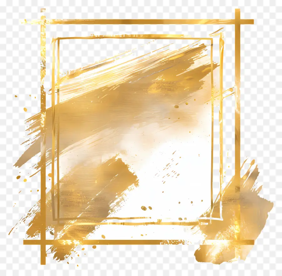 Quadro De Luxo Dourado，Golden Frame PNG