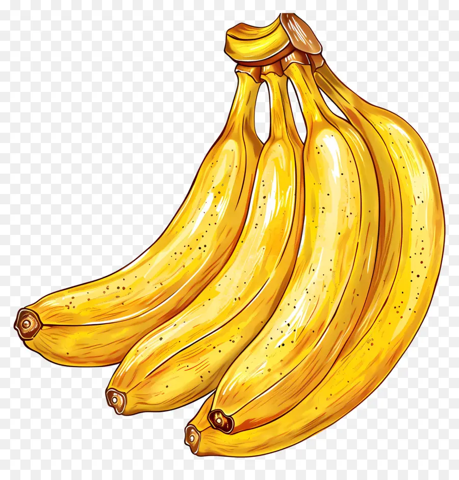 Bananas，Black Background PNG
