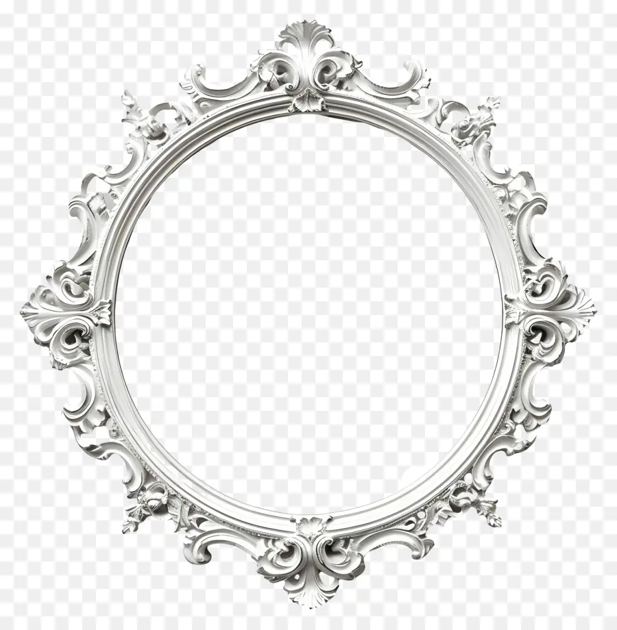 Quadro Branco，Moldura Oval PNG