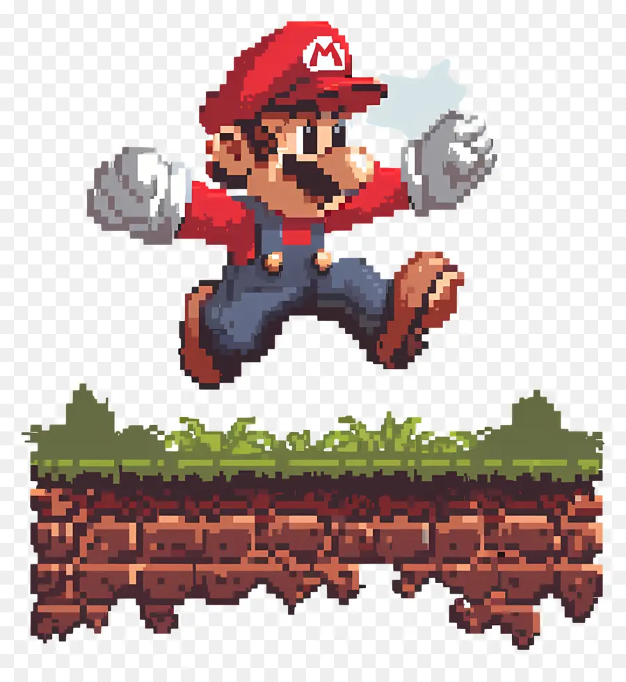 8 Bits Mario，Pixel Art PNG