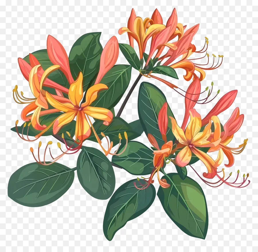 Flores De Madressilva，Flor PNG