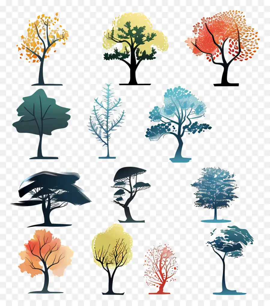 árvores，árvore De Silhuetas PNG