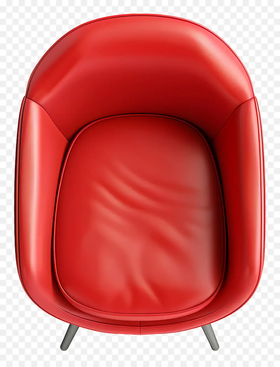 Cadeira De Vista Superior，Poltrona De Couro Vermelho PNG