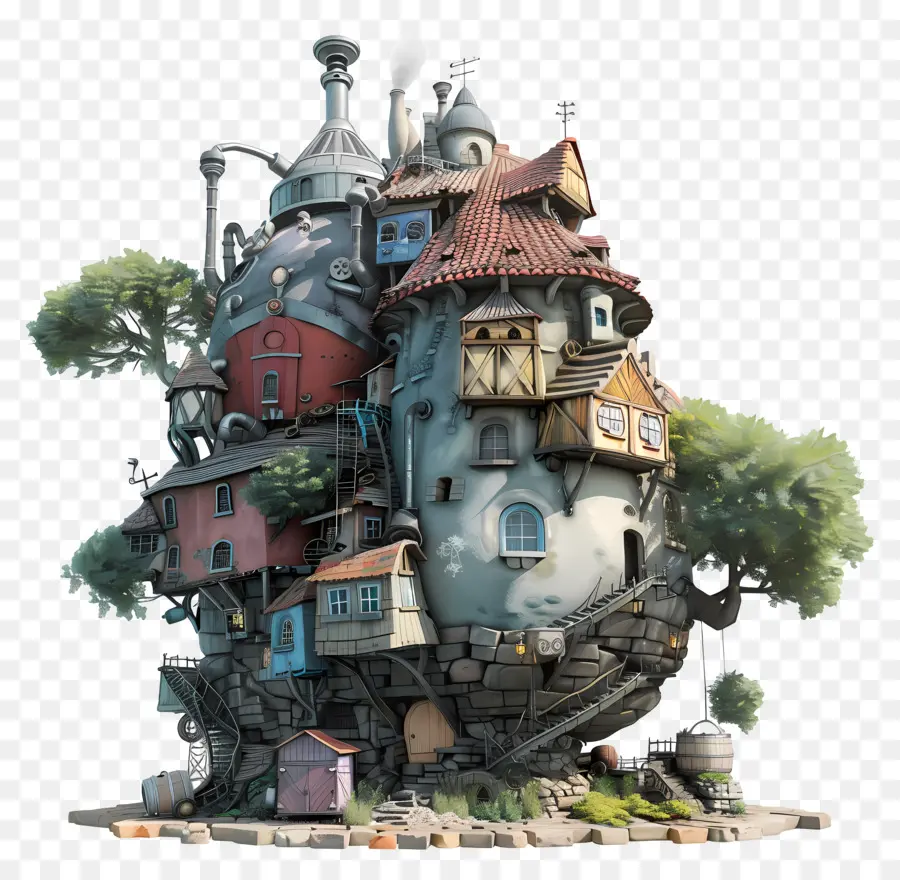 Uivos Moving Castle，Arquitetura Gótica PNG