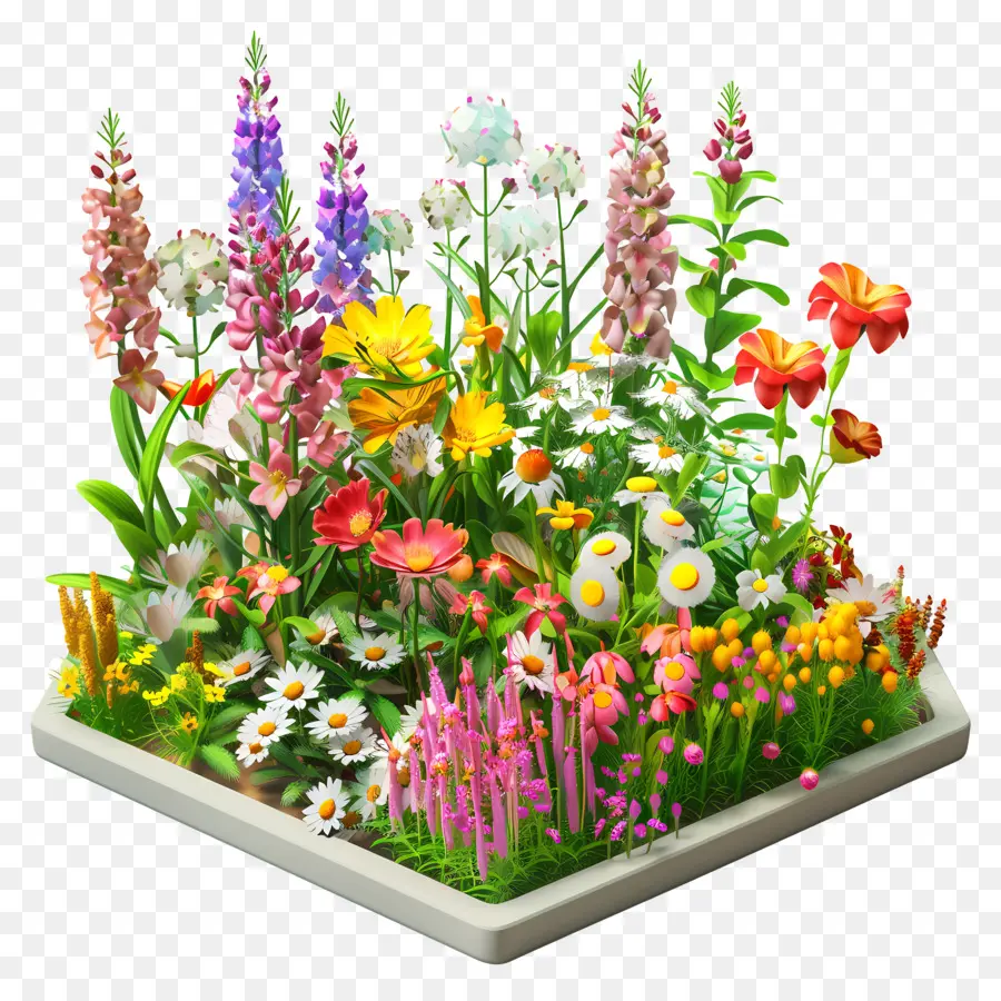 Jardim De Flores，Flores Coloridas PNG