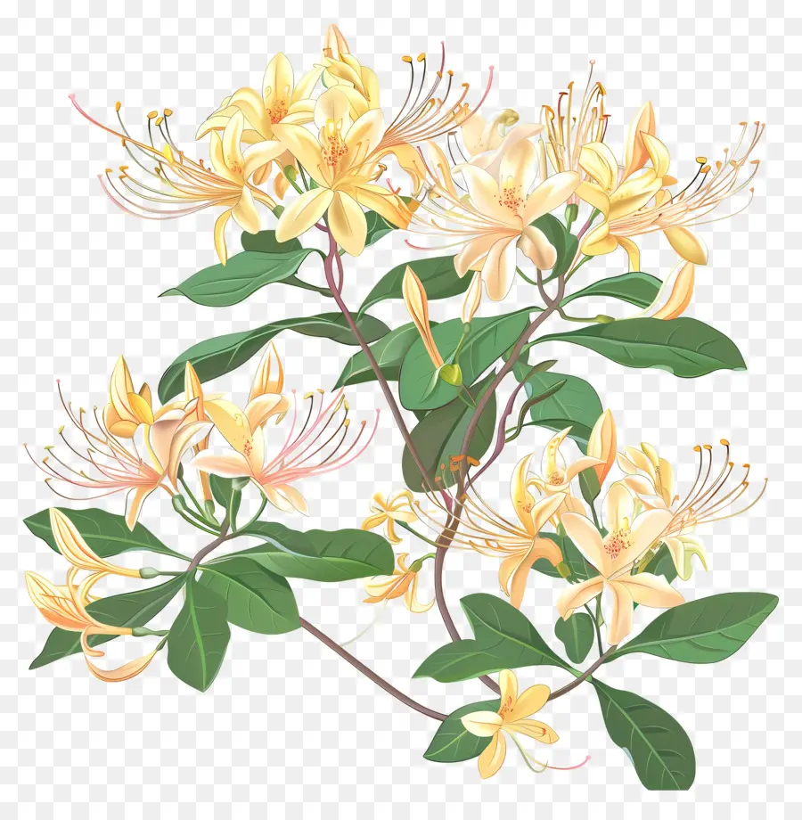 Flores De Madressilva，Flores Amarelas PNG