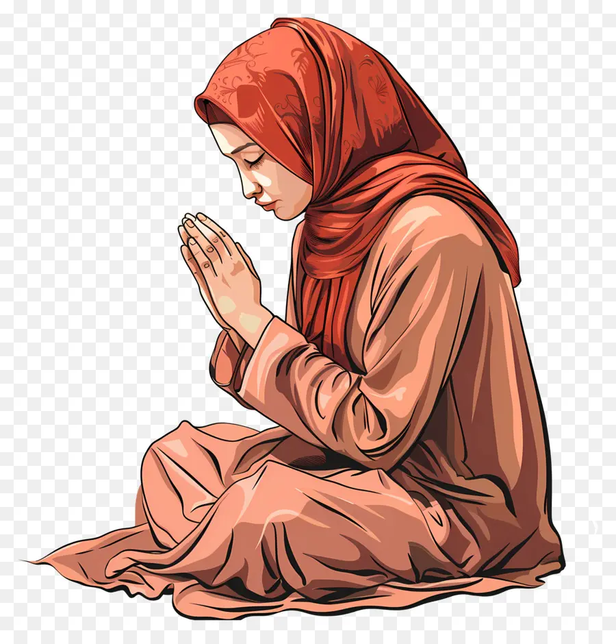 Oração，Hijab PNG