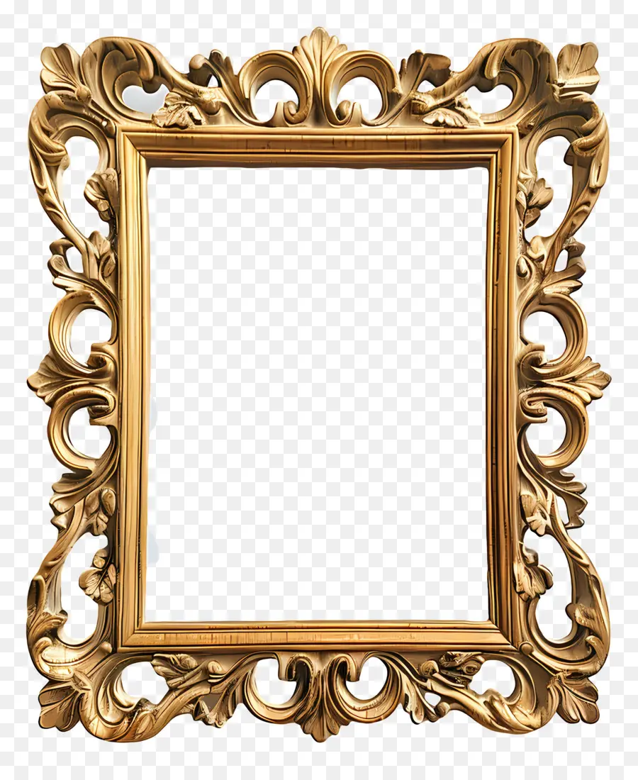 Retângulo De Madeira De Madeira，Golden Frame PNG