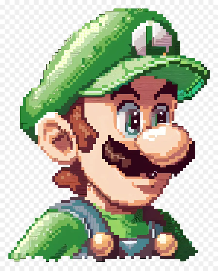 8 Bits Luigi，Pixelado PNG