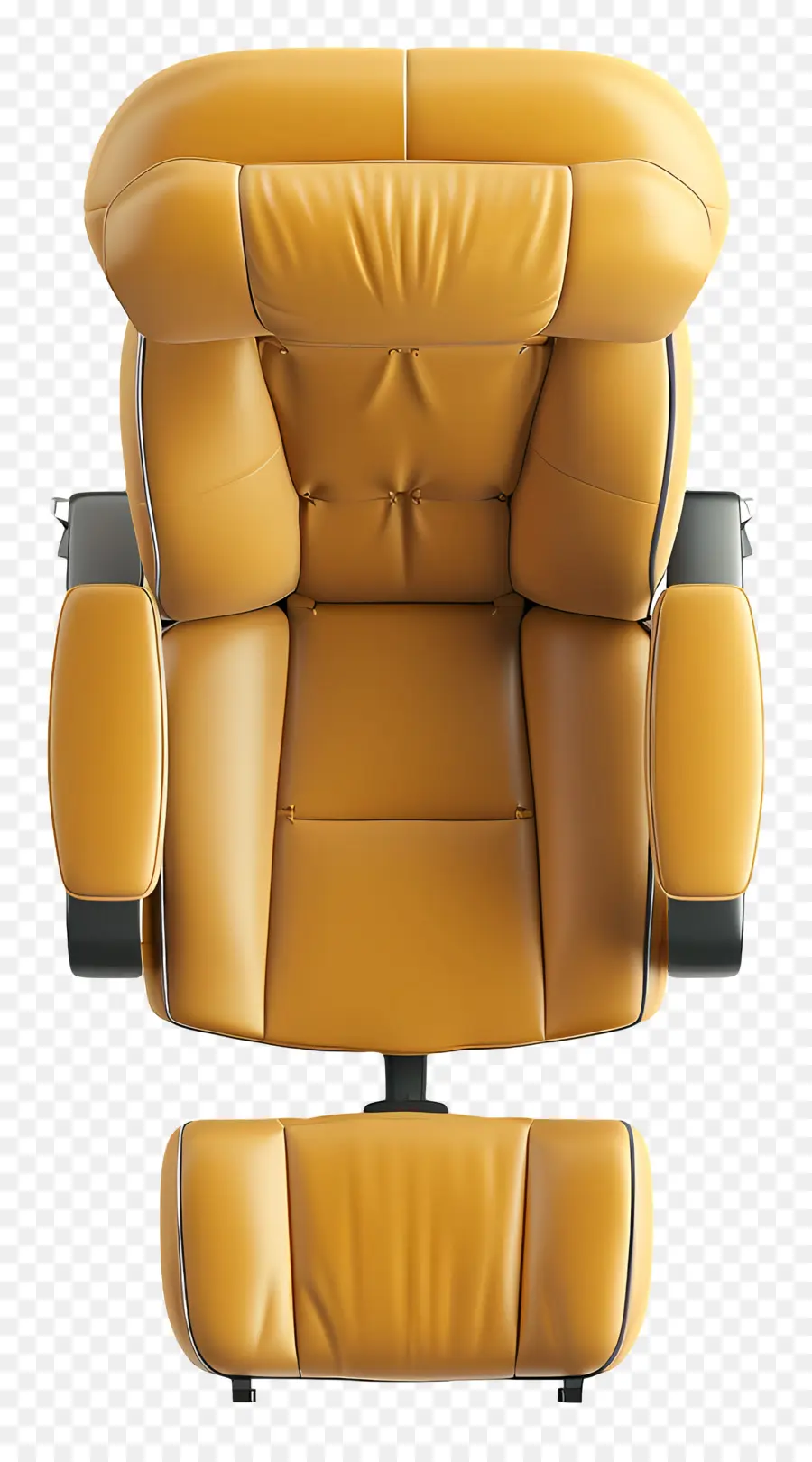 Cadeira De Vista Superior，Cadeira De Reclinável De Couro Amarelo PNG