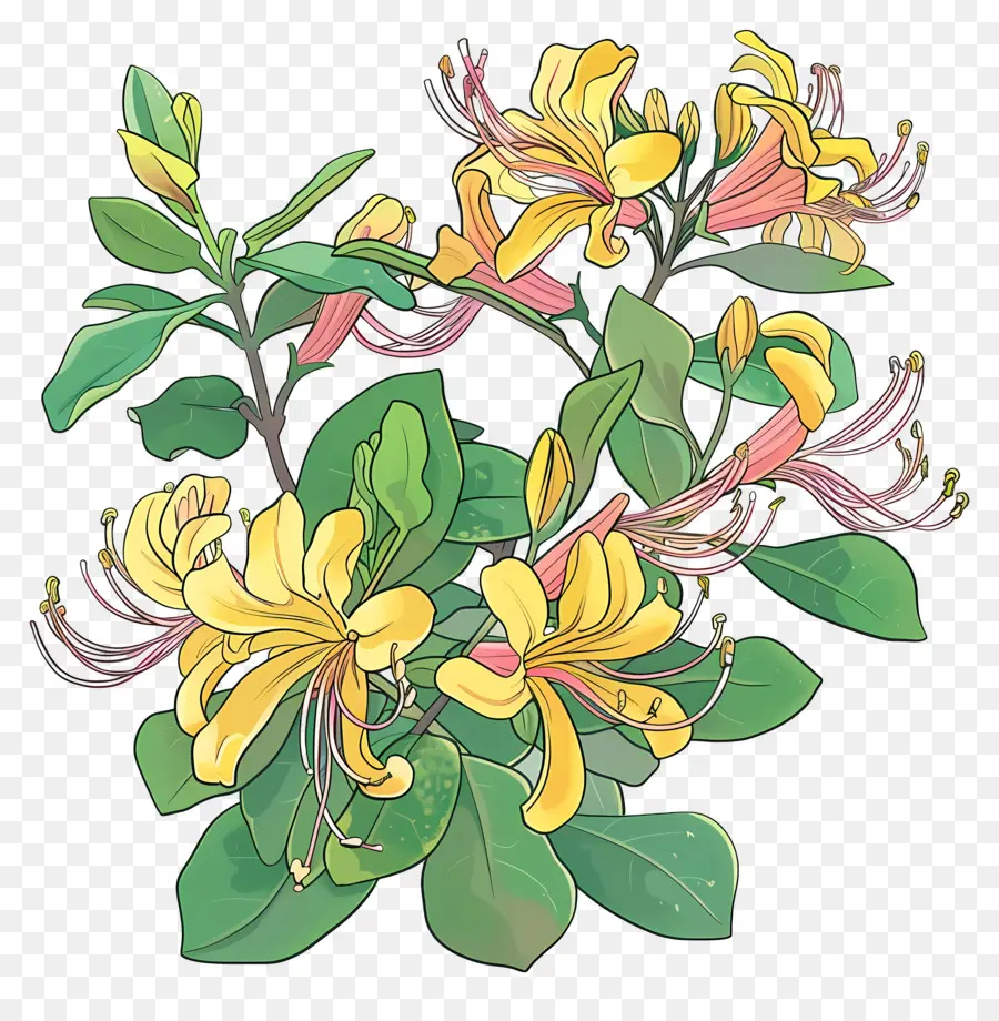 Flores De Madressilva，Handdrawn PNG