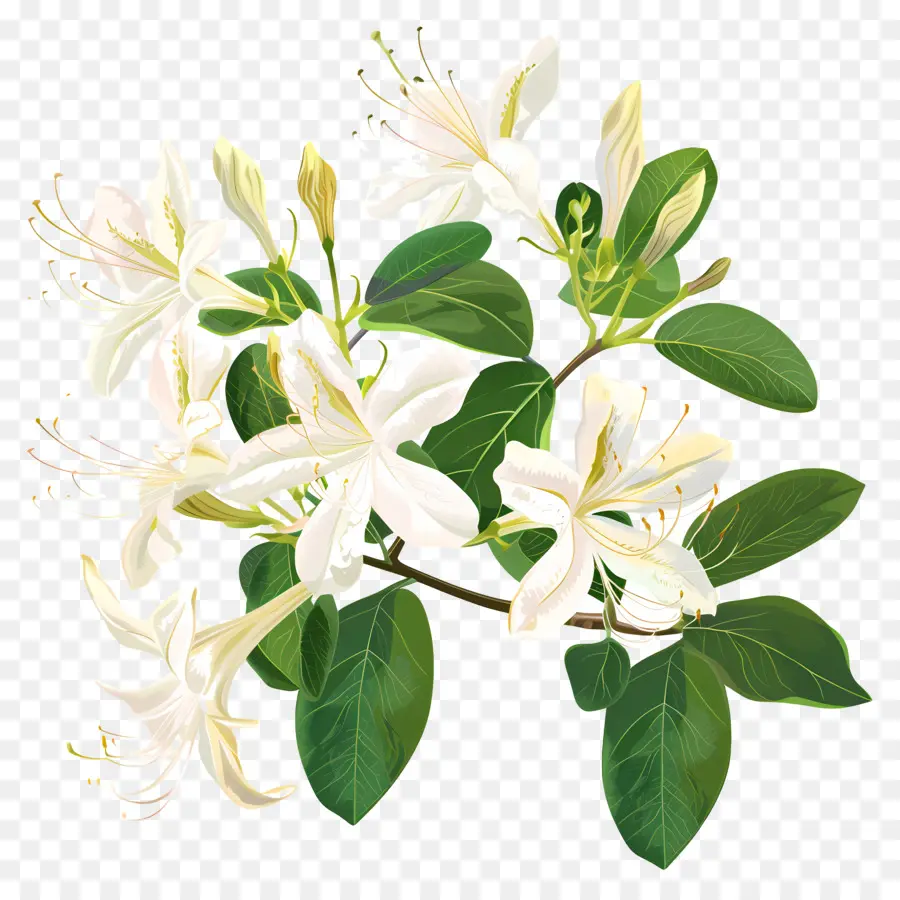 Flores De Madressilva，Flores Brancas PNG