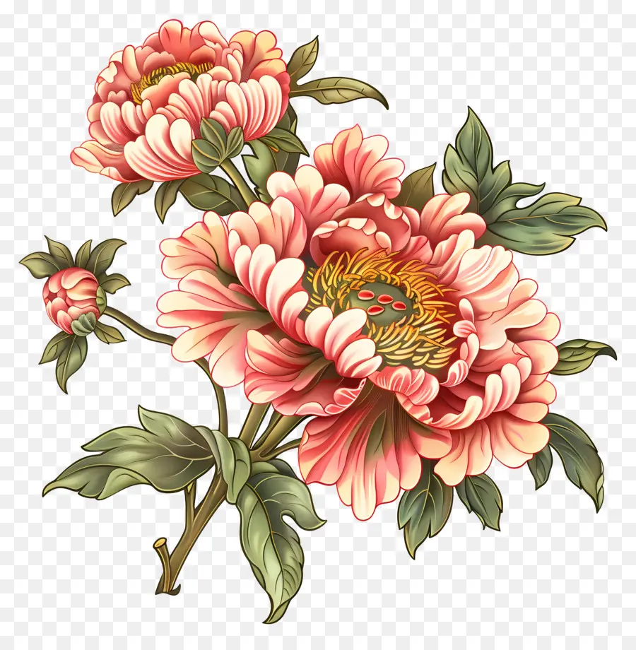 Chinês Peônia，Flores De Peônia Cor De Rosa PNG