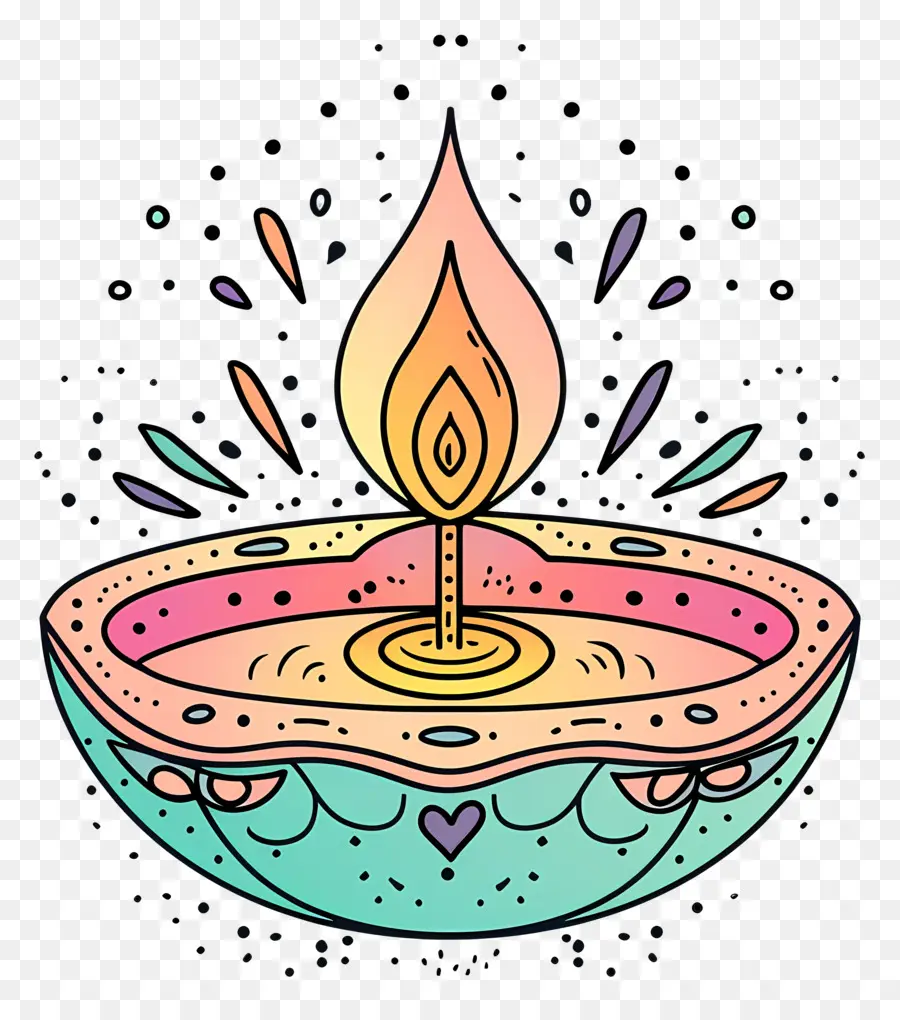 Diwali Diya，Lotus Vandle PNG