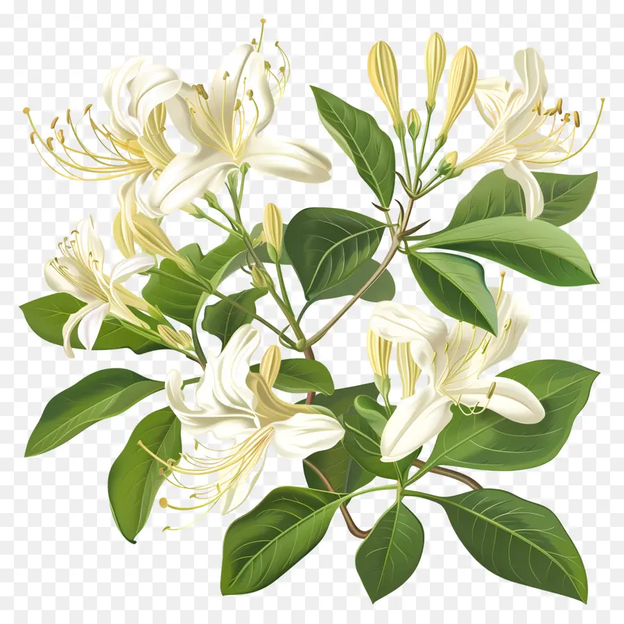 Flores De Madressilva，Flores Brancas Lilás PNG