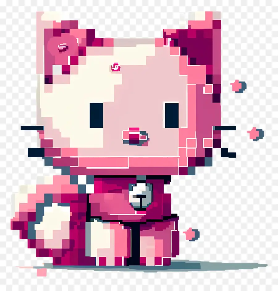 Hello Kitty Pixel，Gatinho Rosa PNG