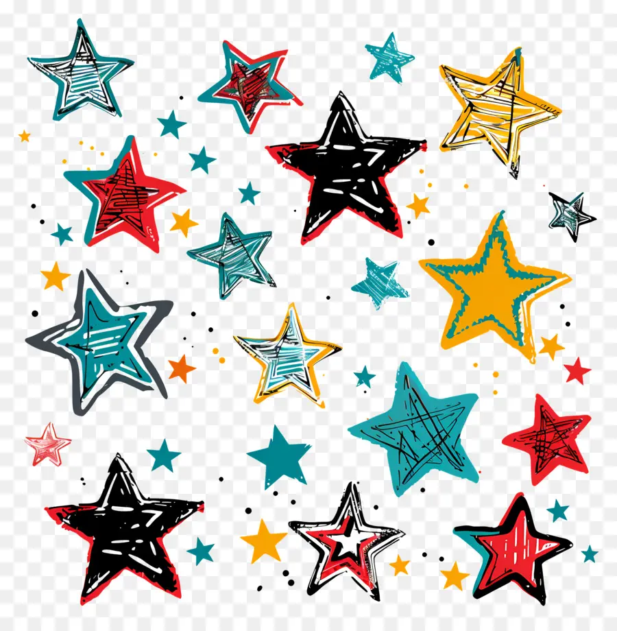 Estrelas，Estrelas Coloridas PNG