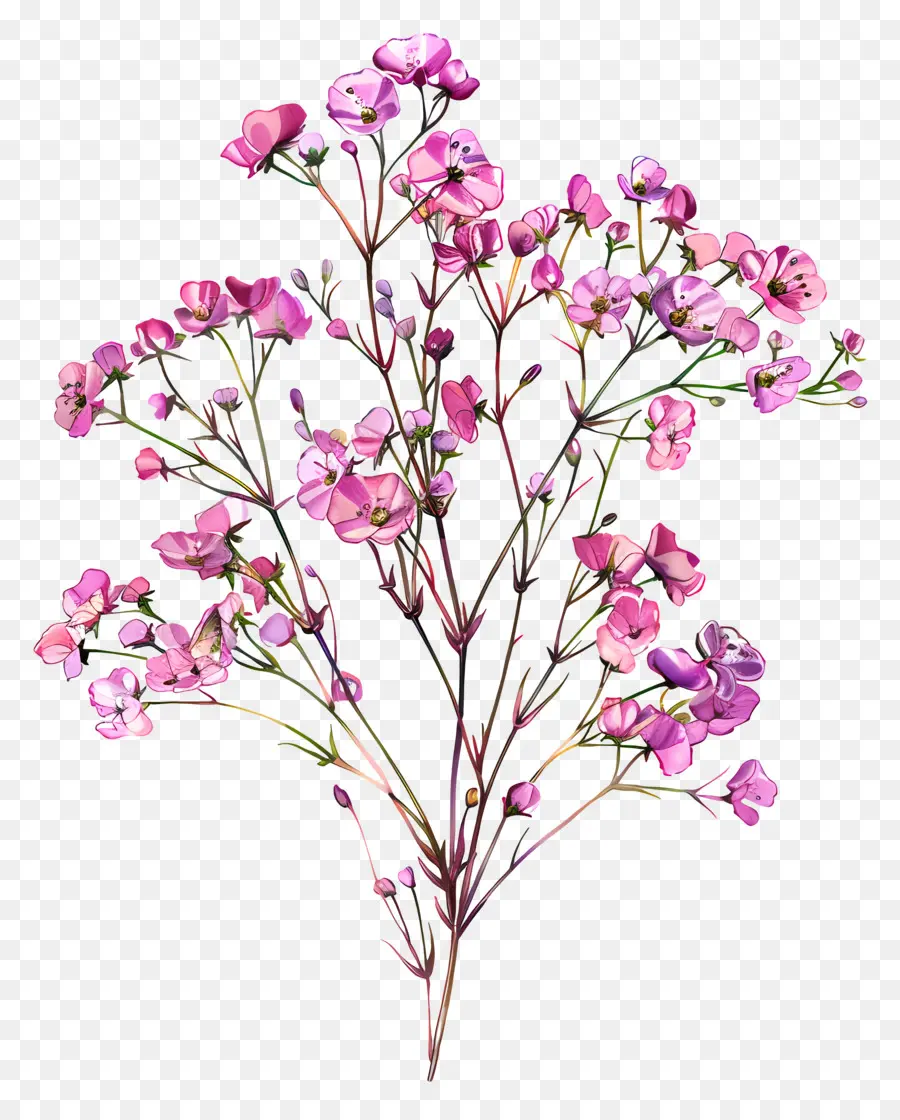 Bebê Respiração Flor，Flores Cor De Rosa PNG