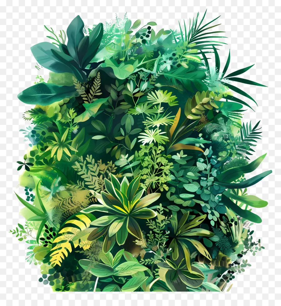 Vegetação Luxuriante，Plantas Verdes PNG