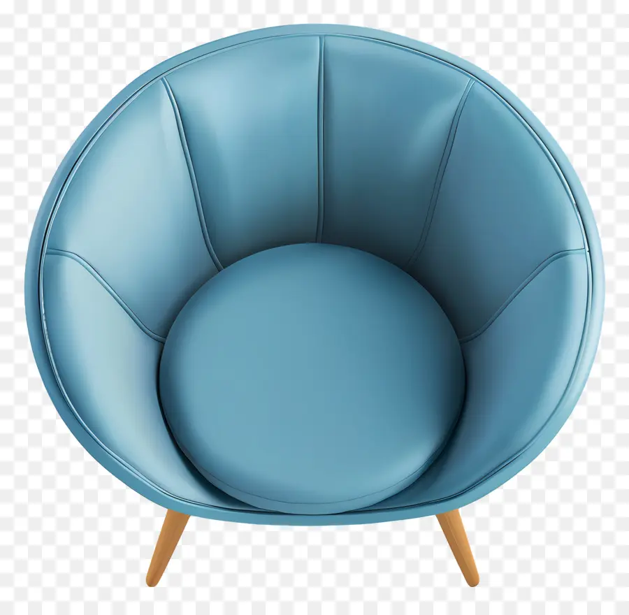 Cadeira De Vista Superior，Cadeira De Couro Azul PNG