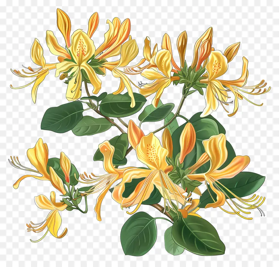Flores De Madressilva，Flor Amarela PNG