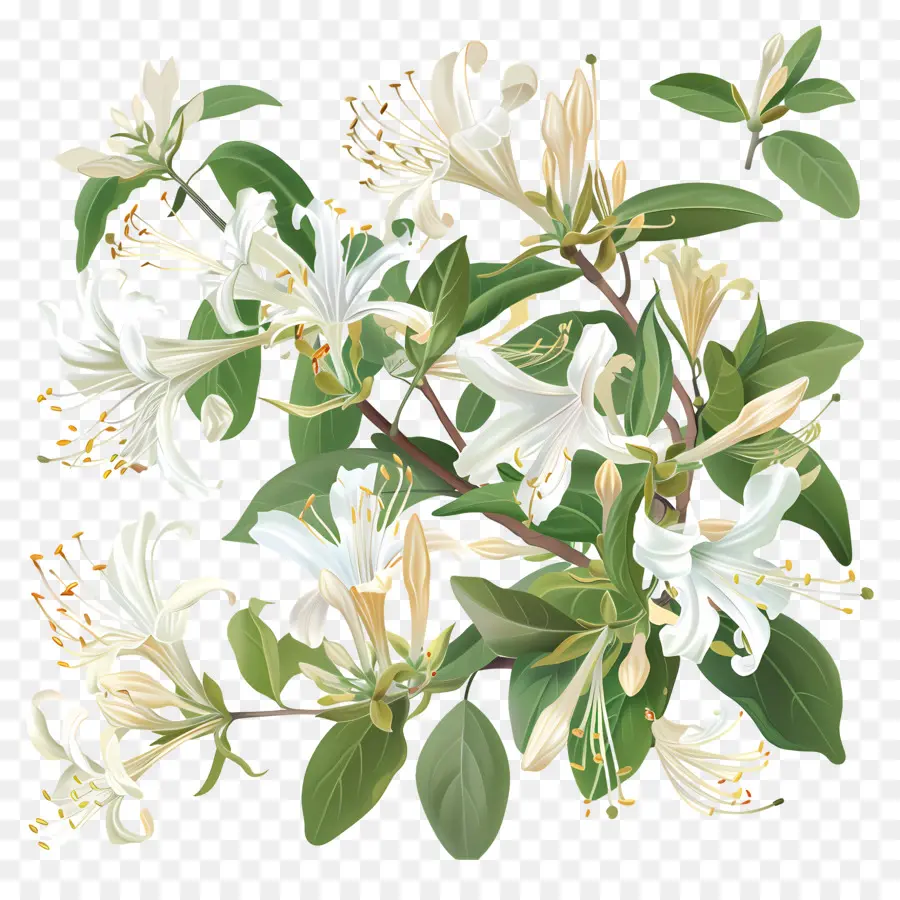 Flores De Madressilva，Lírios Brancos PNG
