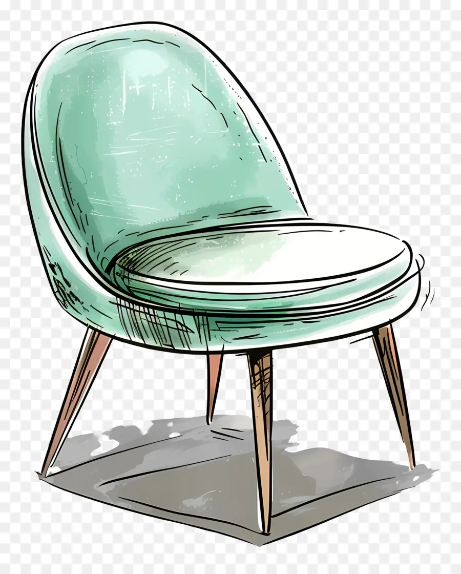 Cadeiras Verdes，Pernas De Madeira PNG