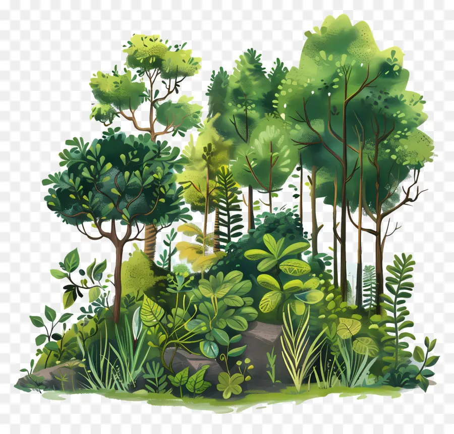 Vegetação Florestal，Verde Floresta PNG