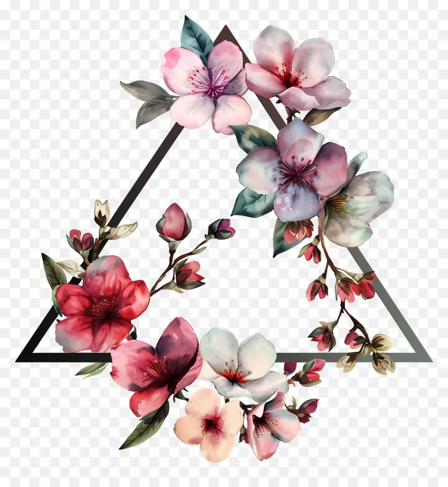 Triângulo Floral，Arranjo De Flores PNG